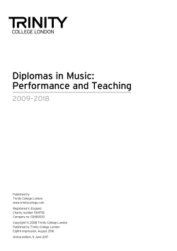 Diplomas in Music: Performance and Teaching