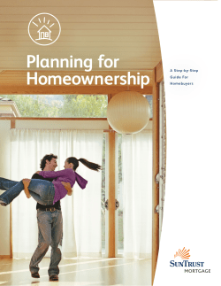 Planning for Homeownership A Step-by-Step
