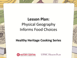 Physical Geography Informs Food Choices