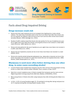 Facts about Drug-Impaired Driving - Centre canadien de lutte contre