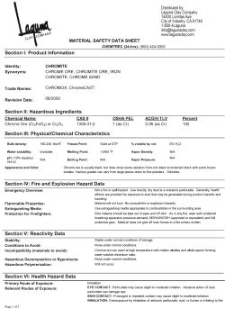 Iron Chromate Material Safety Data Sheet