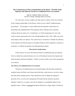 The Consequences of Party Organization in the House: The Role of