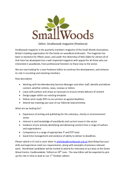 Editor, Smallwoods magazine (freelance)