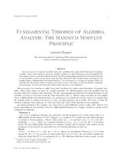 Fundamental Theorem of Algebra, Analysis: The