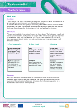 Food preservation Teacher`s notes