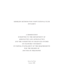 MESHLESS METHODS FOR COMPUTATIONAL FLUID DYNAMICS