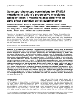 Genotype&ndash;phenotype correlation: EPM2A mutations