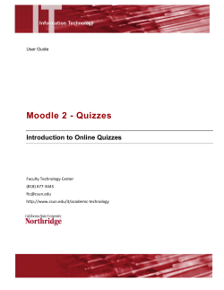 Moodle 2 - Quizzes - Introduction to Online Quizzes