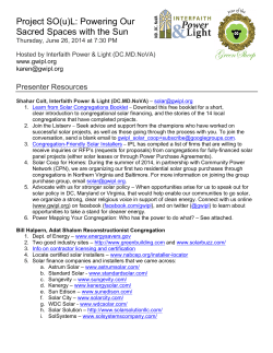 Project SO(u)L: Powering Our Sacred Spaces with the Sun