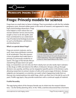 Frogs: Princely models for science
