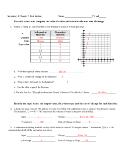 Use each scenario to complete the table of values