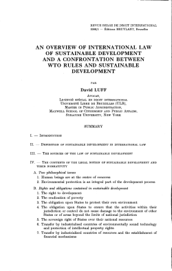 an overview of international law of sustainable development and a