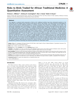 Risks to Birds Traded for African Traditional Medicine: A Quantitative