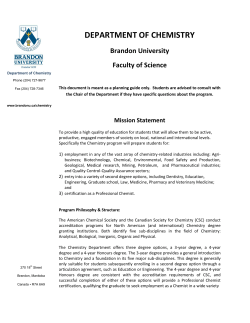 Chemistry Program Plan