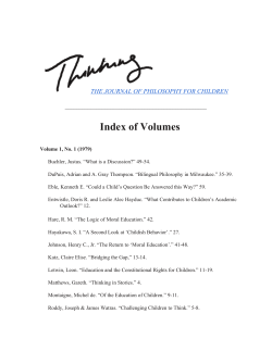 of Thinking Volumes - Montclair State University