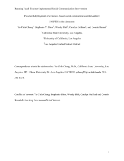 Running Head: Teacher-Implemented Social Communication