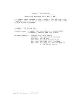 Papers: Historian and friend of Eleanor Roosevelt