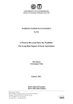 A Western Reversal Since the Neolithic? The Long