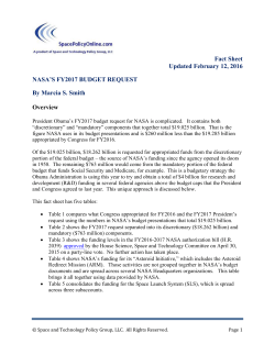 NASA`s FY2017 Budget Request