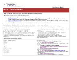 Standard 1.2 Addition/Subtraction