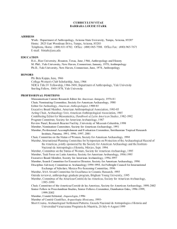 CURRICULUM VITAE BARBARA LOUISE STARK ADDRESS