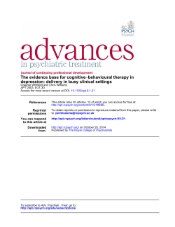 The evidence base for cognitive&ndash;behavioural therapy