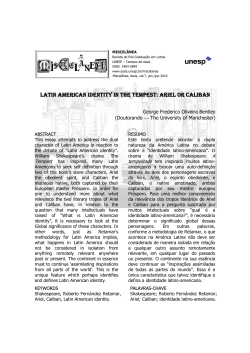 latin american identity in the tempest: ariel or caliban