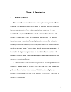 Interaction between Trust And Transaction costs