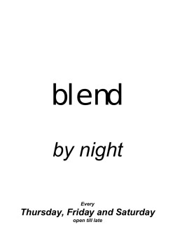 Drinks list Blend by Night