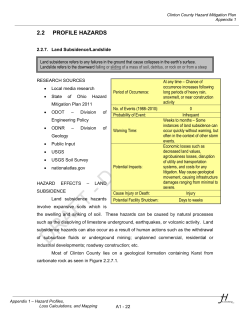 Hazard – Land Subsidence and Landslide