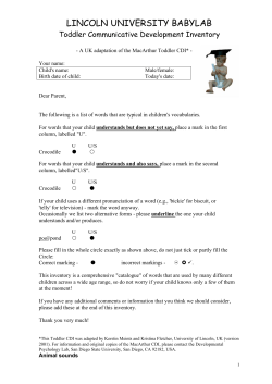 Toddler Communicative Development Inventory