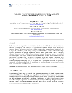 FARMERS` PERCEPTIONS OF SOIL EROSION AND