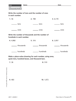 1-1 Write the number of tens and the number of ones in each
