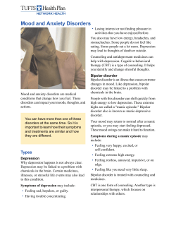 Mood and Anxiety Disorders