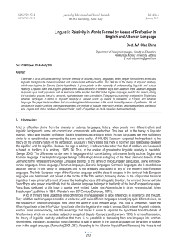 Linguistic Relativity in Words Formed by Means of Prefixation in