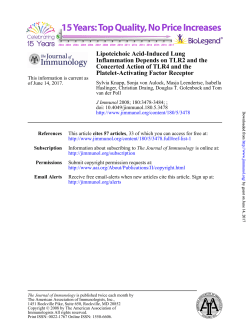 Platelet-Activating Factor Receptor Concerted Action of TLR4 and