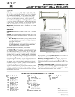 loading equipment for amsco&reg; evolution&trade; steam