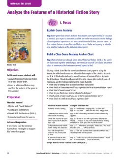 Analyze the Features of a Historical Fiction Story
