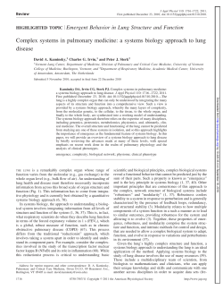 Complex systems in pulmonary medicine: a systems biology