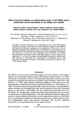 Effect of growth conditions on antimicrobial activity of DU