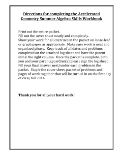 Directions for completing the Accelerated Geometry Summer