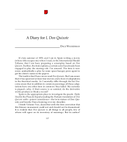 A Diary for I, Don Quixote - H-Net