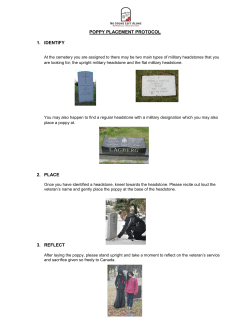 POPPY PLACEMENT PROTOCOL 1. IDENTIFY 2. PLACE 3