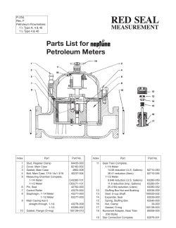 Parts List for Petroleum Meters