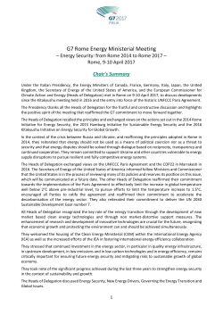 G7 Rome Energy Ministerial Meeting