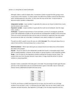 Section 1.2: Using Data to Create Scatterplots Although a table is