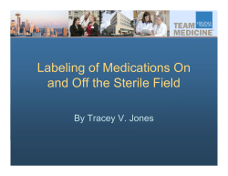 Labeling of Medications On and Off the Sterile
