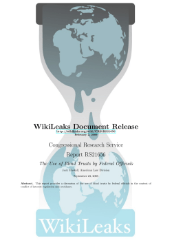 The Use of Blind Trusts by Federal Officials