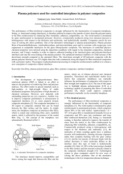 Plasma polymers used for controlled interphase in polymer