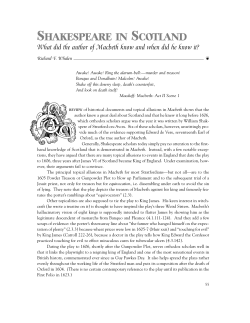 Shakespeare in Scotland: What did the author of Macbeth know and